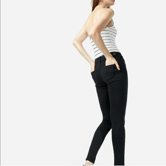 Express Mid Rise Black Leggings Jeans Size 18 - Picture 2 of 8